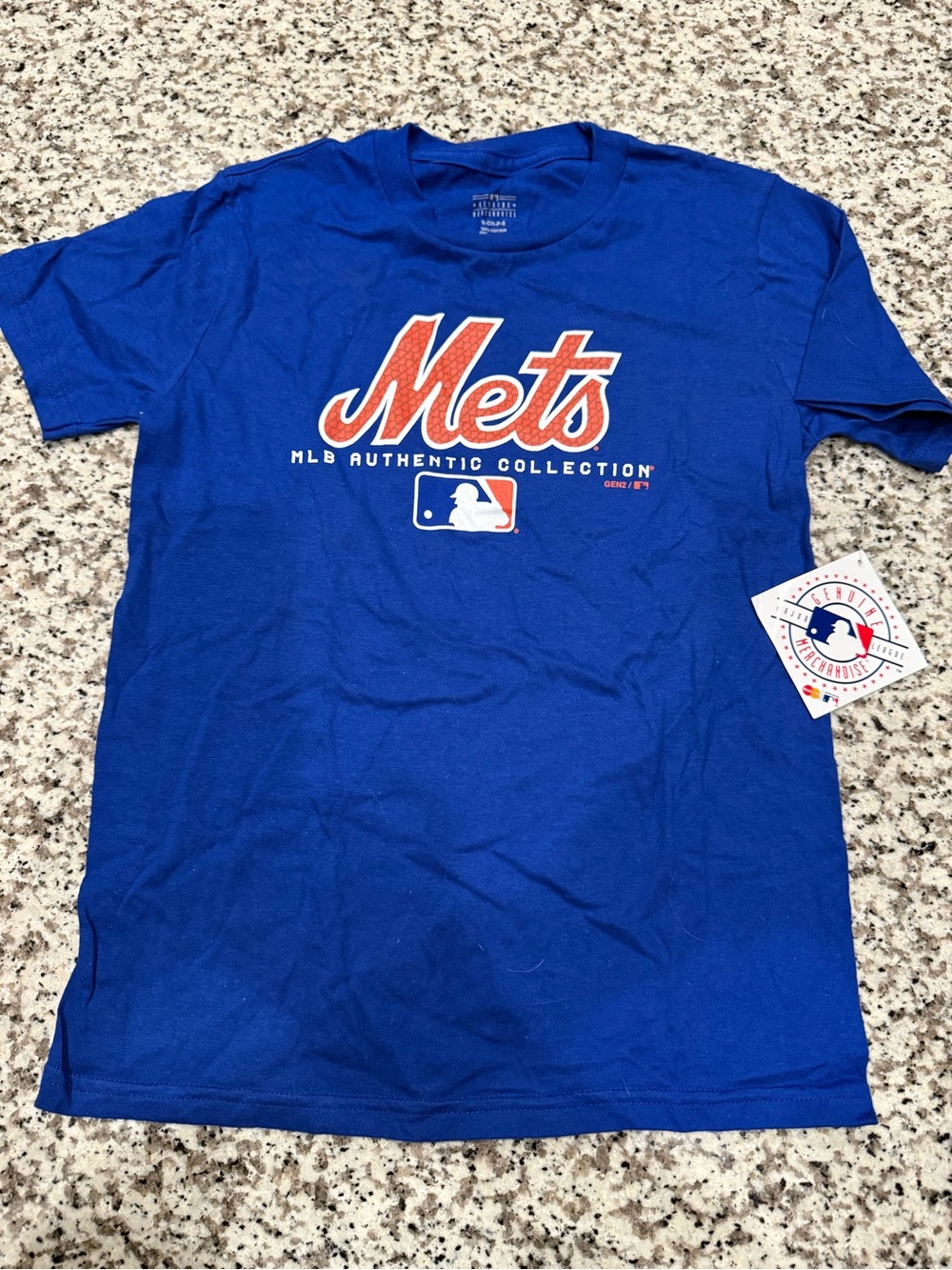 Mets MLB Authentic Collection Royal Blue Logo Tee